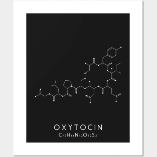 Oxytocin Molecular Structure - Black Posters and Art